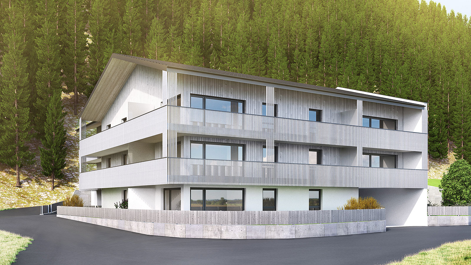 Visualisierung Wohnanlage Schnann